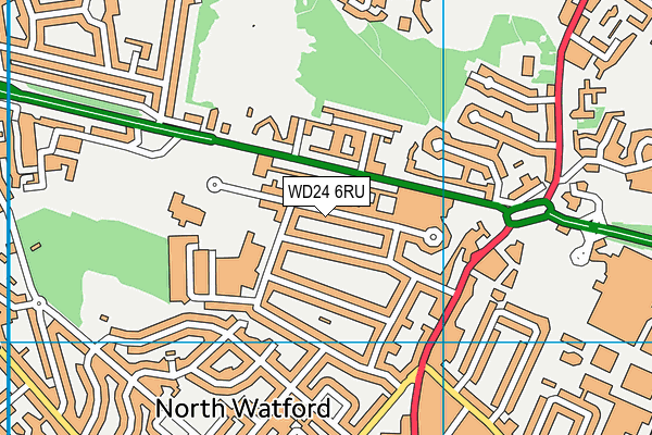 WD24 6RU map - OS VectorMap District (Ordnance Survey)