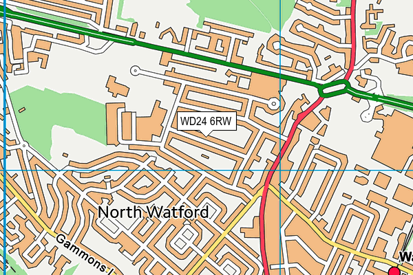 WD24 6RW map - OS VectorMap District (Ordnance Survey)