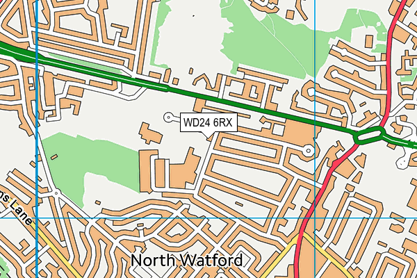 WD24 6RX map - OS VectorMap District (Ordnance Survey)