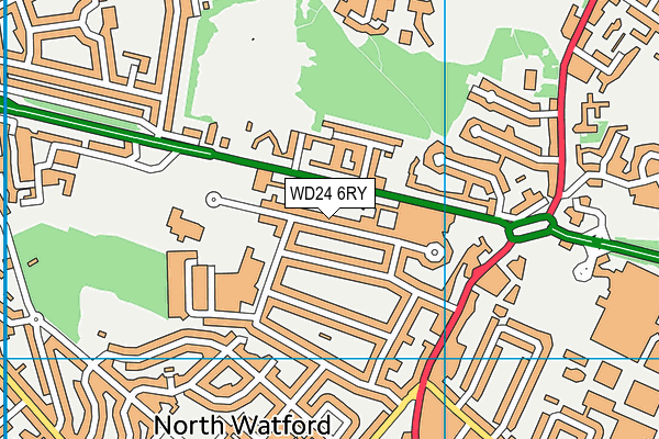 WD24 6RY map - OS VectorMap District (Ordnance Survey)