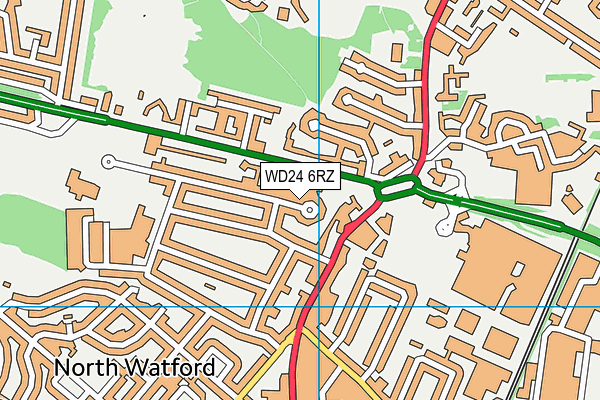 WD24 6RZ map - OS VectorMap District (Ordnance Survey)