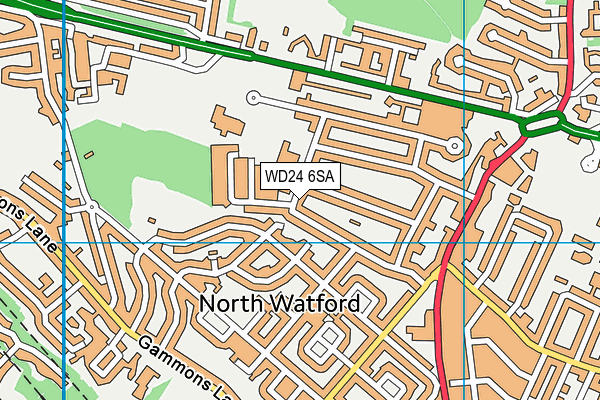 WD24 6SA map - OS VectorMap District (Ordnance Survey)