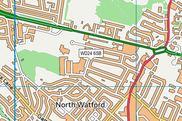 WD24 6SB map - OS VectorMap District (Ordnance Survey)