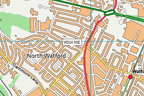 WD24 6SE map - OS VectorMap District (Ordnance Survey)