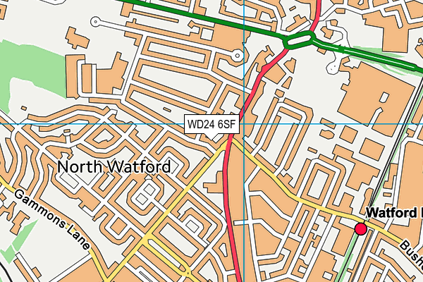 WD24 6SF map - OS VectorMap District (Ordnance Survey)