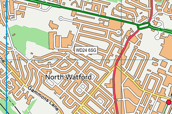 WD24 6SG map - OS VectorMap District (Ordnance Survey)