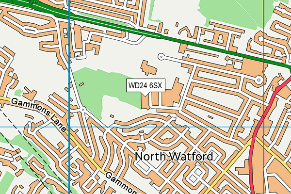 WD24 6SX map - OS VectorMap District (Ordnance Survey)