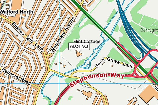 Topgolf Watford map (WD24 7AB) - OS VectorMap District (Ordnance Survey)