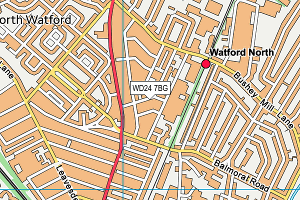 WD24 7BG map - OS VectorMap District (Ordnance Survey)