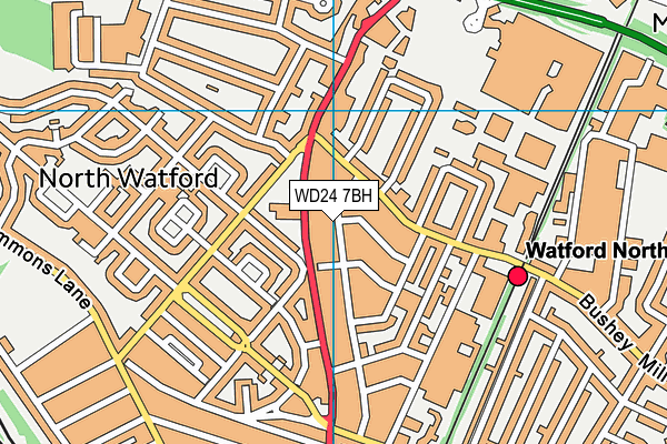 WD24 7BH map - OS VectorMap District (Ordnance Survey)