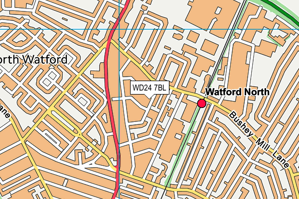 WD24 7BL map - OS VectorMap District (Ordnance Survey)