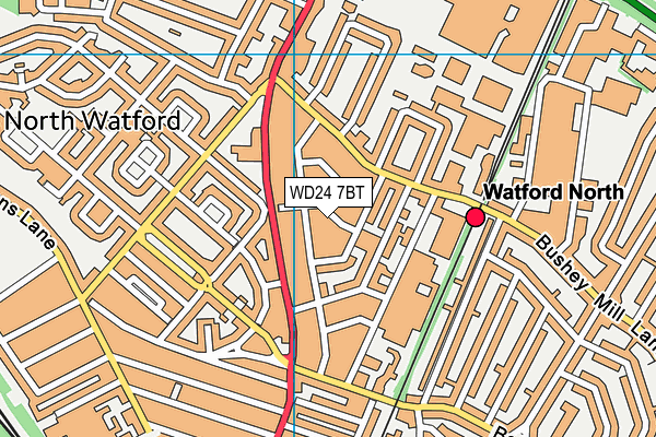 WD24 7BT map - OS VectorMap District (Ordnance Survey)