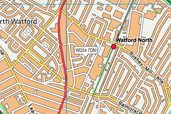 WD24 7DN map - OS VectorMap District (Ordnance Survey)