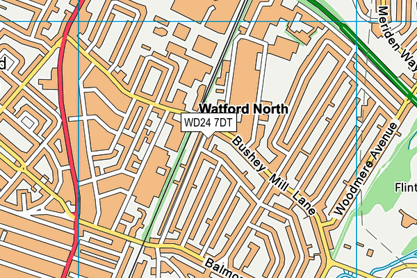 WD24 7DT map - OS VectorMap District (Ordnance Survey)