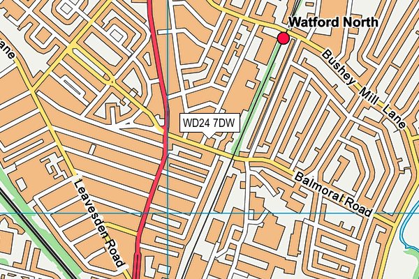 WD24 7DW map - OS VectorMap District (Ordnance Survey)