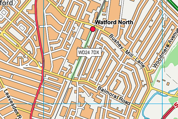 WD24 7DX map - OS VectorMap District (Ordnance Survey)