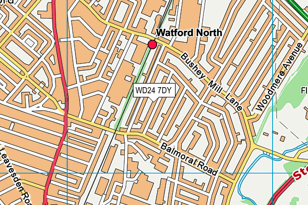 WD24 7DY map - OS VectorMap District (Ordnance Survey)