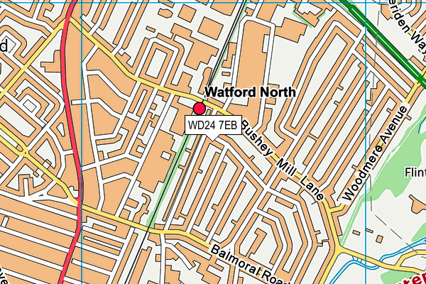 WD24 7EB map - OS VectorMap District (Ordnance Survey)