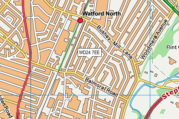 WD24 7EE map - OS VectorMap District (Ordnance Survey)