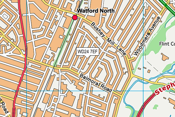 WD24 7EF map - OS VectorMap District (Ordnance Survey)