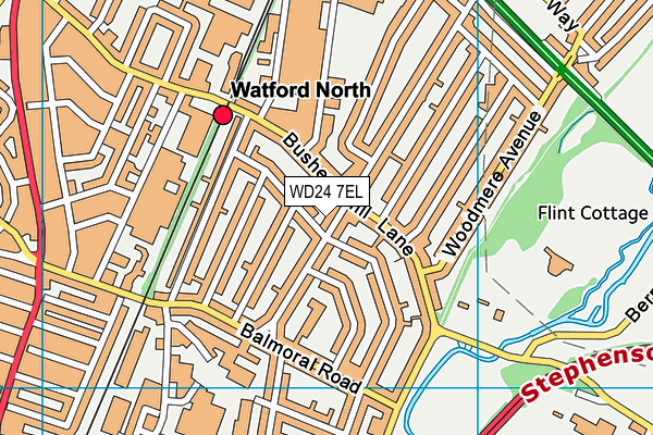 WD24 7EL map - OS VectorMap District (Ordnance Survey)