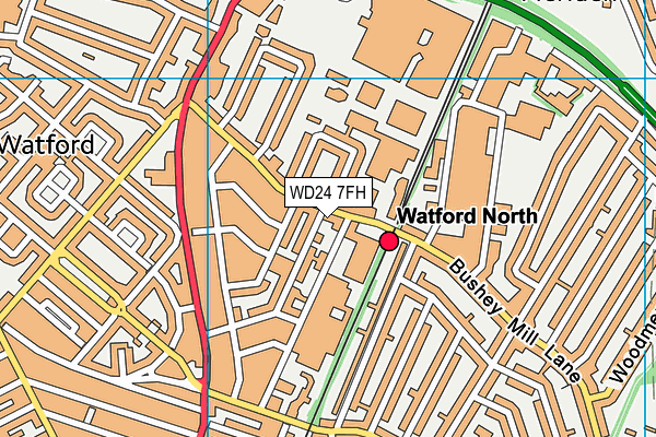 WD24 7FH map - OS VectorMap District (Ordnance Survey)