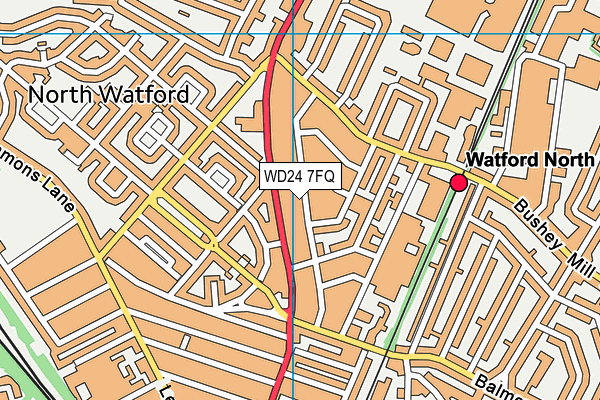WD24 7FQ map - OS VectorMap District (Ordnance Survey)