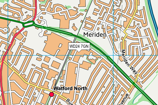 WD24 7GN map - OS VectorMap District (Ordnance Survey)