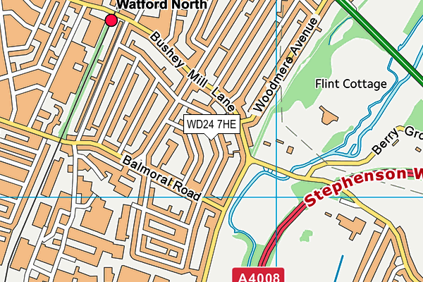 WD24 7HE map - OS VectorMap District (Ordnance Survey)