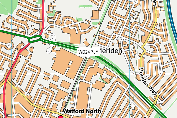 WD24 7JY map - OS VectorMap District (Ordnance Survey)