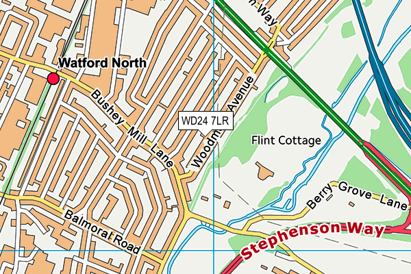 WD24 7LR map - OS VectorMap District (Ordnance Survey)