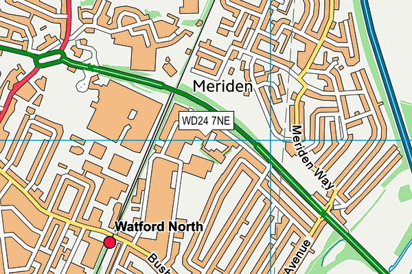 WD24 7NE map - OS VectorMap District (Ordnance Survey)