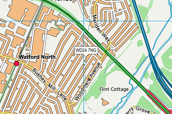 WD24 7NG map - OS VectorMap District (Ordnance Survey)