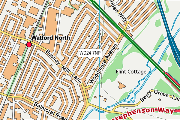 WD24 7NP map - OS VectorMap District (Ordnance Survey)