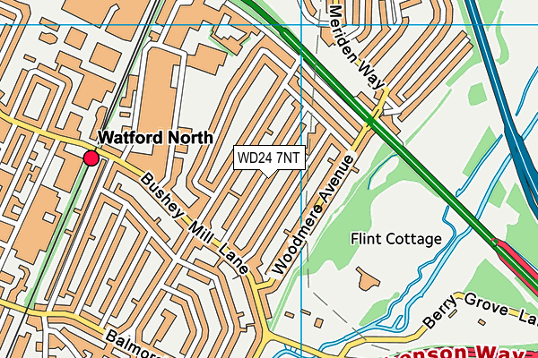 WD24 7NT map - OS VectorMap District (Ordnance Survey)