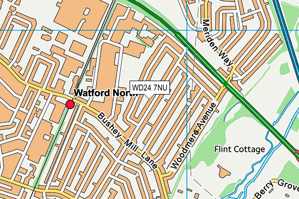 WD24 7NU map - OS VectorMap District (Ordnance Survey)