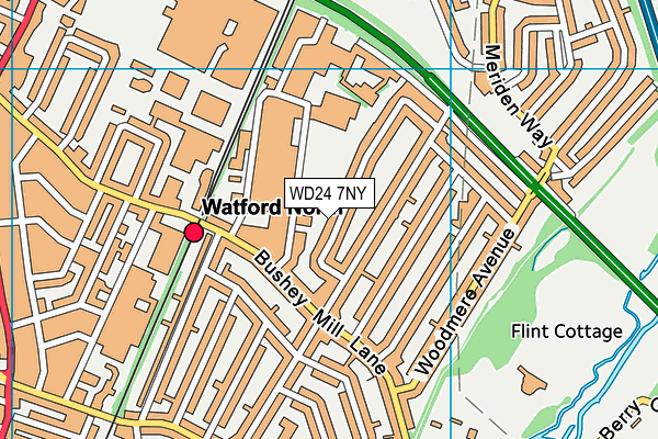 WD24 7NY map - OS VectorMap District (Ordnance Survey)