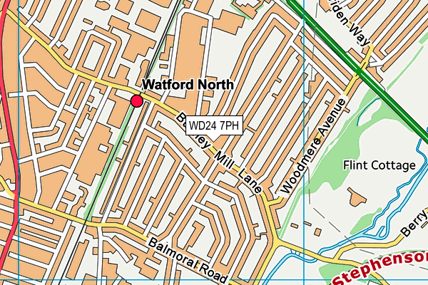 WD24 7PH map - OS VectorMap District (Ordnance Survey)