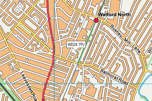 WD24 7PJ map - OS VectorMap District (Ordnance Survey)