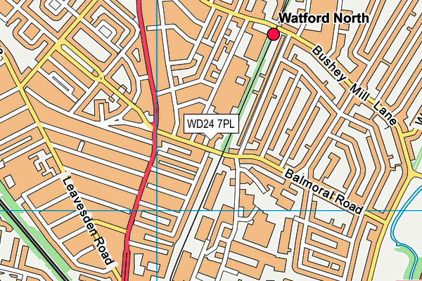 WD24 7PL map - OS VectorMap District (Ordnance Survey)