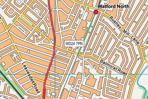 WD24 7PN map - OS VectorMap District (Ordnance Survey)
