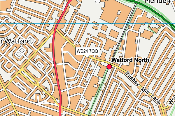 WD24 7QQ map - OS VectorMap District (Ordnance Survey)