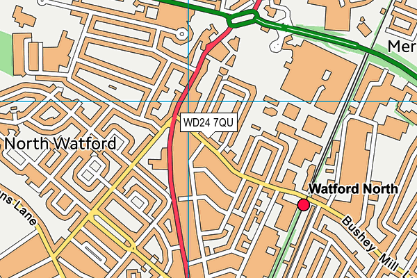 WD24 7QU map - OS VectorMap District (Ordnance Survey)