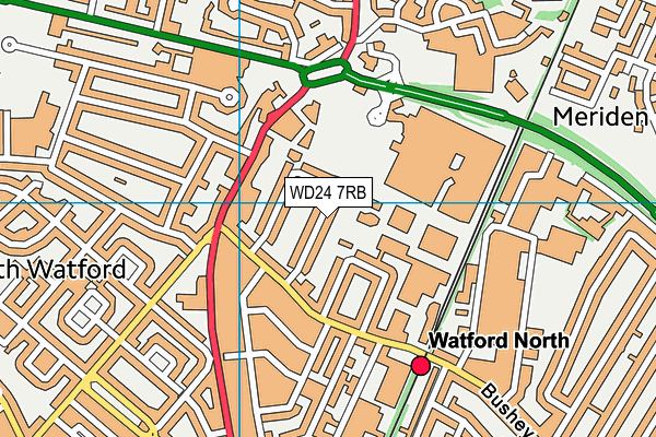 WD24 7RB map - OS VectorMap District (Ordnance Survey)