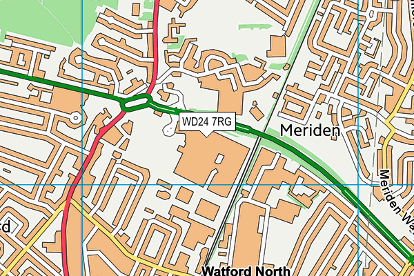 WD24 7RG map - OS VectorMap District (Ordnance Survey)