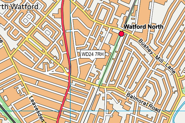 WD24 7RH map - OS VectorMap District (Ordnance Survey)
