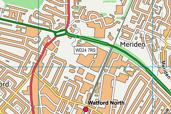 WD24 7RS map - OS VectorMap District (Ordnance Survey)