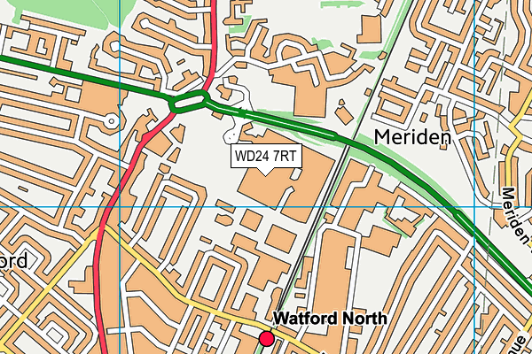 WD24 7RT map - OS VectorMap District (Ordnance Survey)
