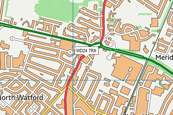 WD24 7RX map - OS VectorMap District (Ordnance Survey)