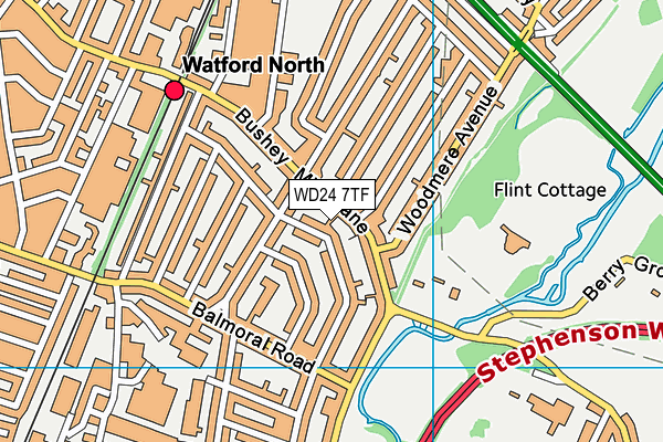 WD24 7TF map - OS VectorMap District (Ordnance Survey)